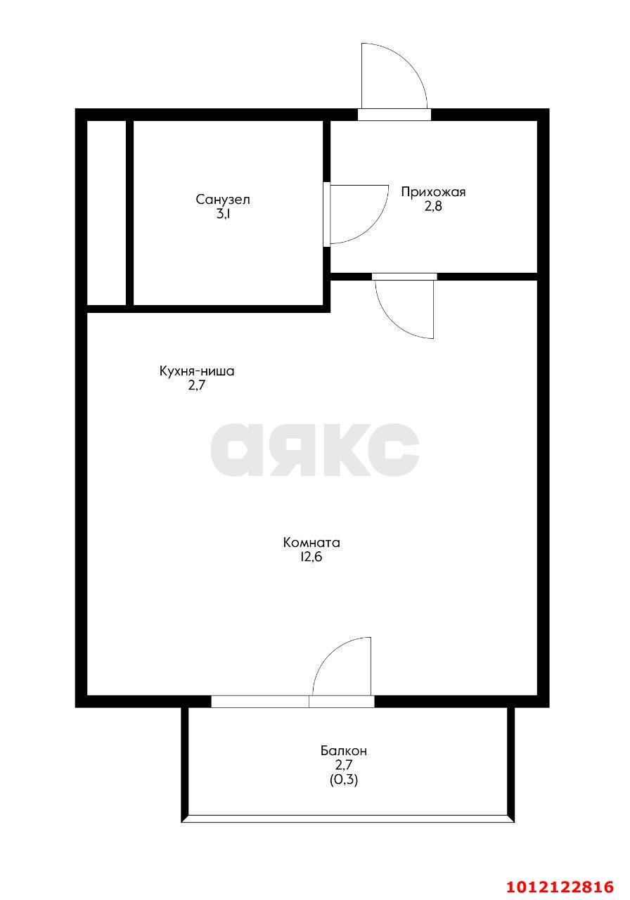 Фото №18: Студия 24 м² - Краснодар, жилой комплекс Спортивная Деревня, ул. Западный Обход, 42к7