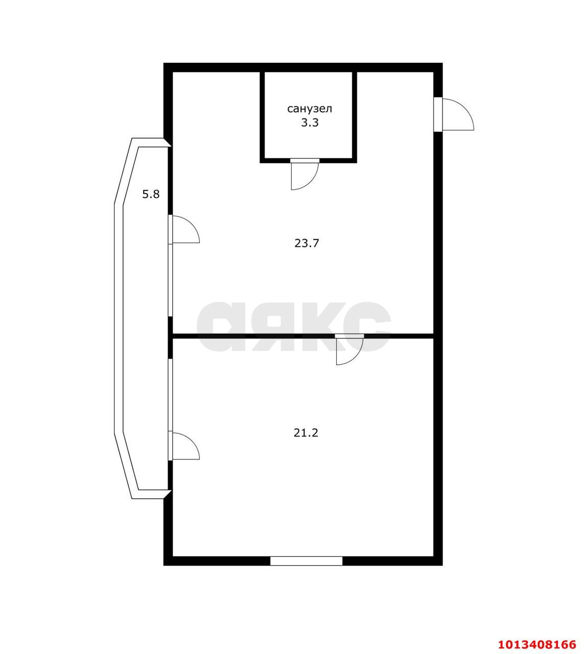 Фото №7: 1-комнатная квартира 48 м² - Яблоновский, пер. 2-й Первомайский, 17/1