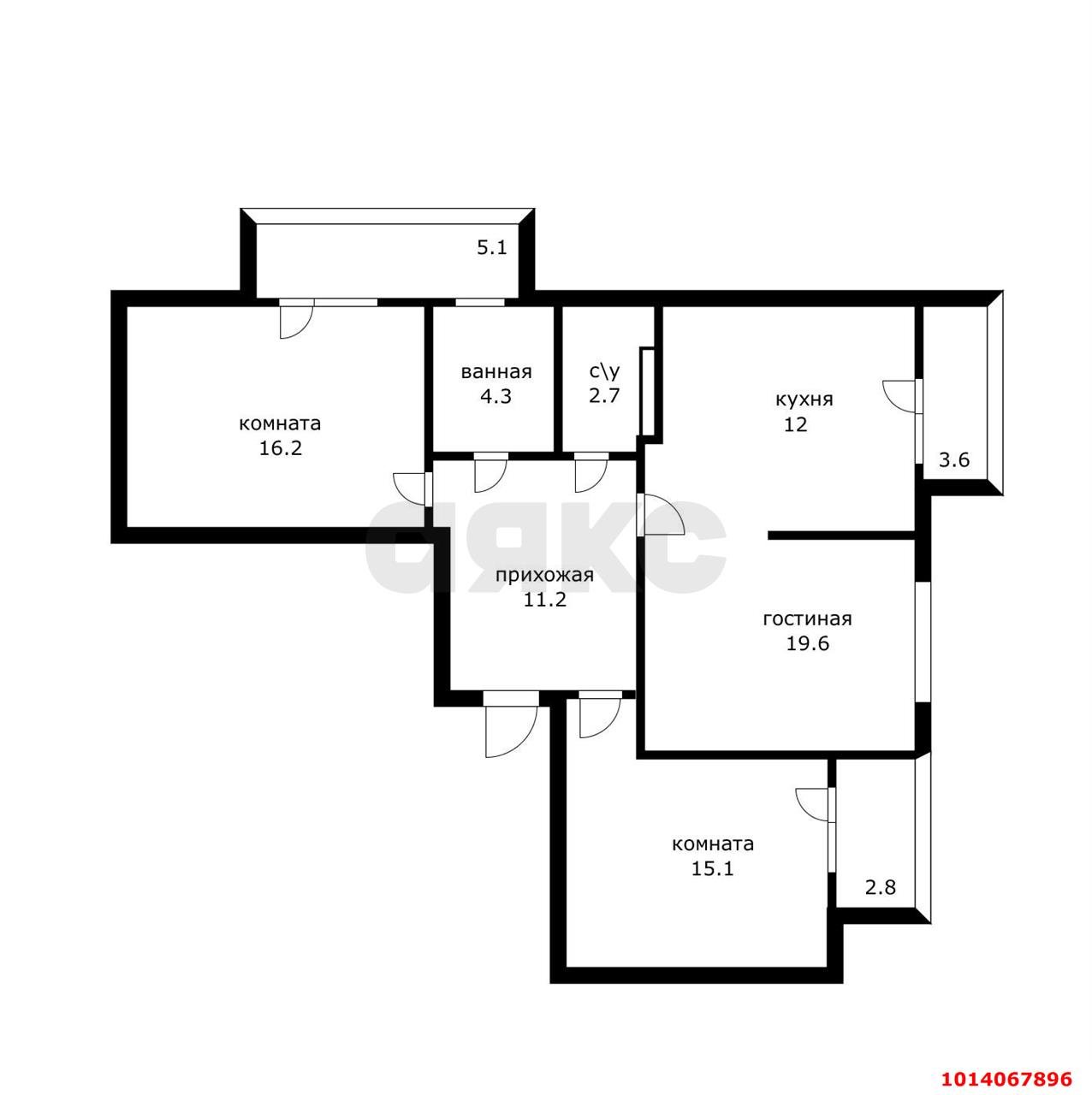 Фото №12: 3-комнатная квартира 76 м² - Краснодар, жилой комплекс Стрижи, ул. Автолюбителей, 1Г