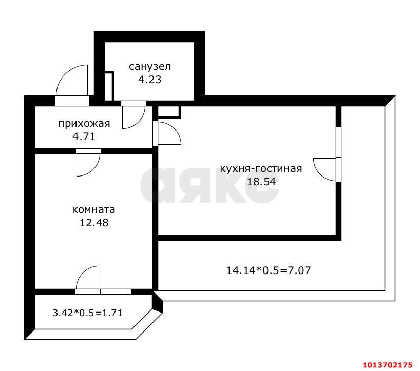 Фото №6: 1-комнатная квартира 48 м² - Краснодар, жилой комплекс Ural, ул. Уральская, 87/7