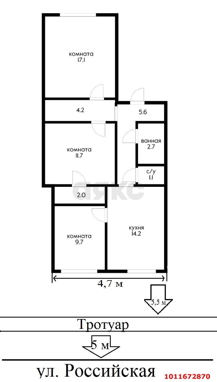 Фото №4: 3-комнатная квартира 70 м² - Краснодар, Калинино, ул. Российская, 448/1