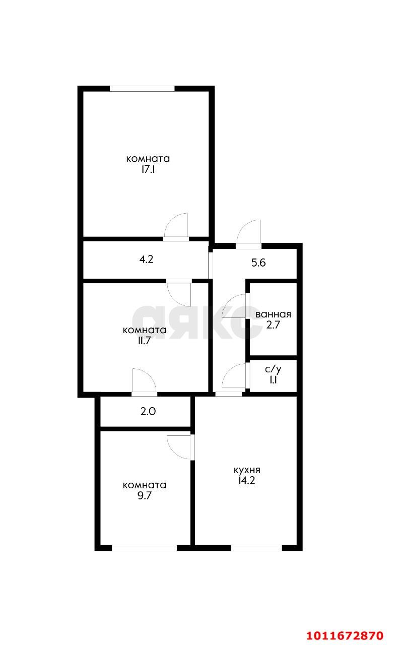 Фото №3: 3-комнатная квартира 70 м² - Краснодар, Калинино, ул. Российская, 448/1