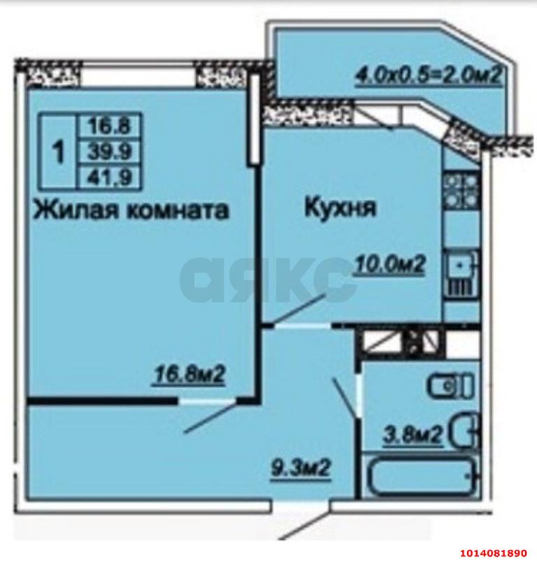 Фото №12: 1-комнатная квартира 45 м² - Краснодар, жилой комплекс Любимый Дом, ул. Московская, 137к1