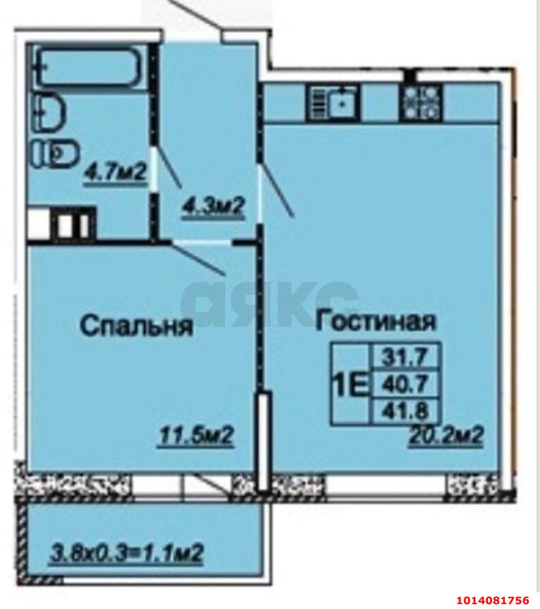 Фото №15: 1-комнатная квартира 45 м² - Краснодар, жилой комплекс Любимый Дом, ул. Московская, 137к1