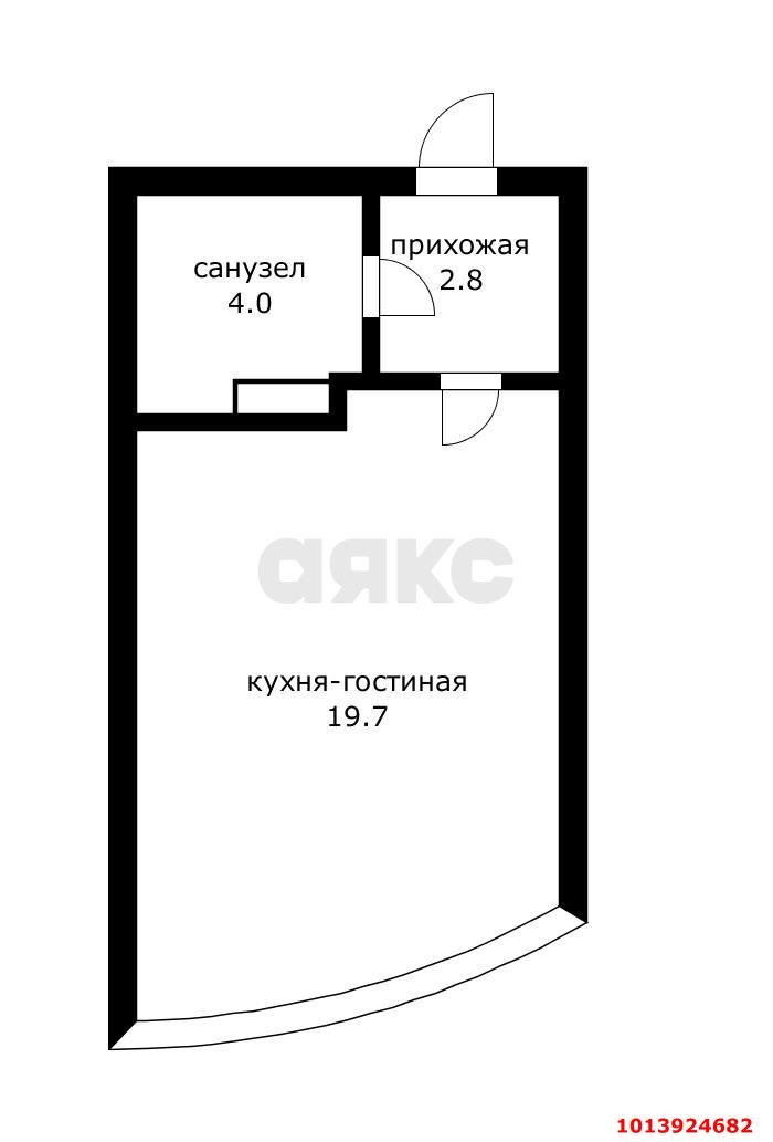 Фото №15: Студия 26 м² - Краснодар, жилой комплекс Самолёт-6, ул. Ивана Беличенко, 92