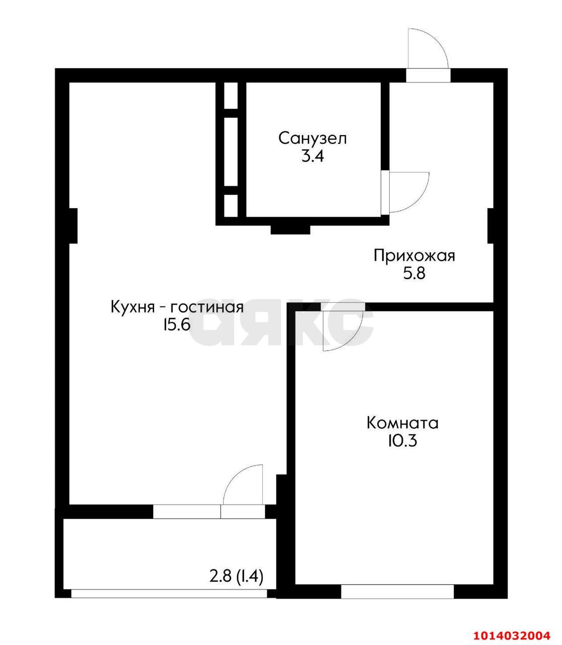 Фото №7: 1-комнатная квартира 38 м² - Краснодар, Фестивальный, ул. Круговая, 4/1