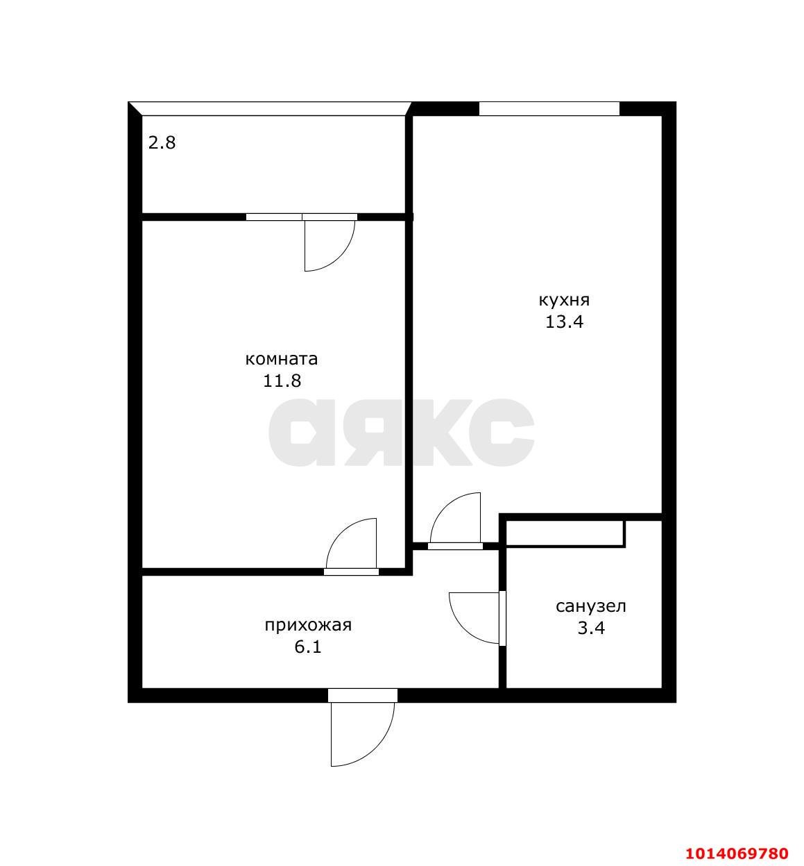 Фото №9: 1-комнатная квартира 37 м² - Краснодар, жилой комплекс Самолёт-4, ул. Ивана Беличенко, 89