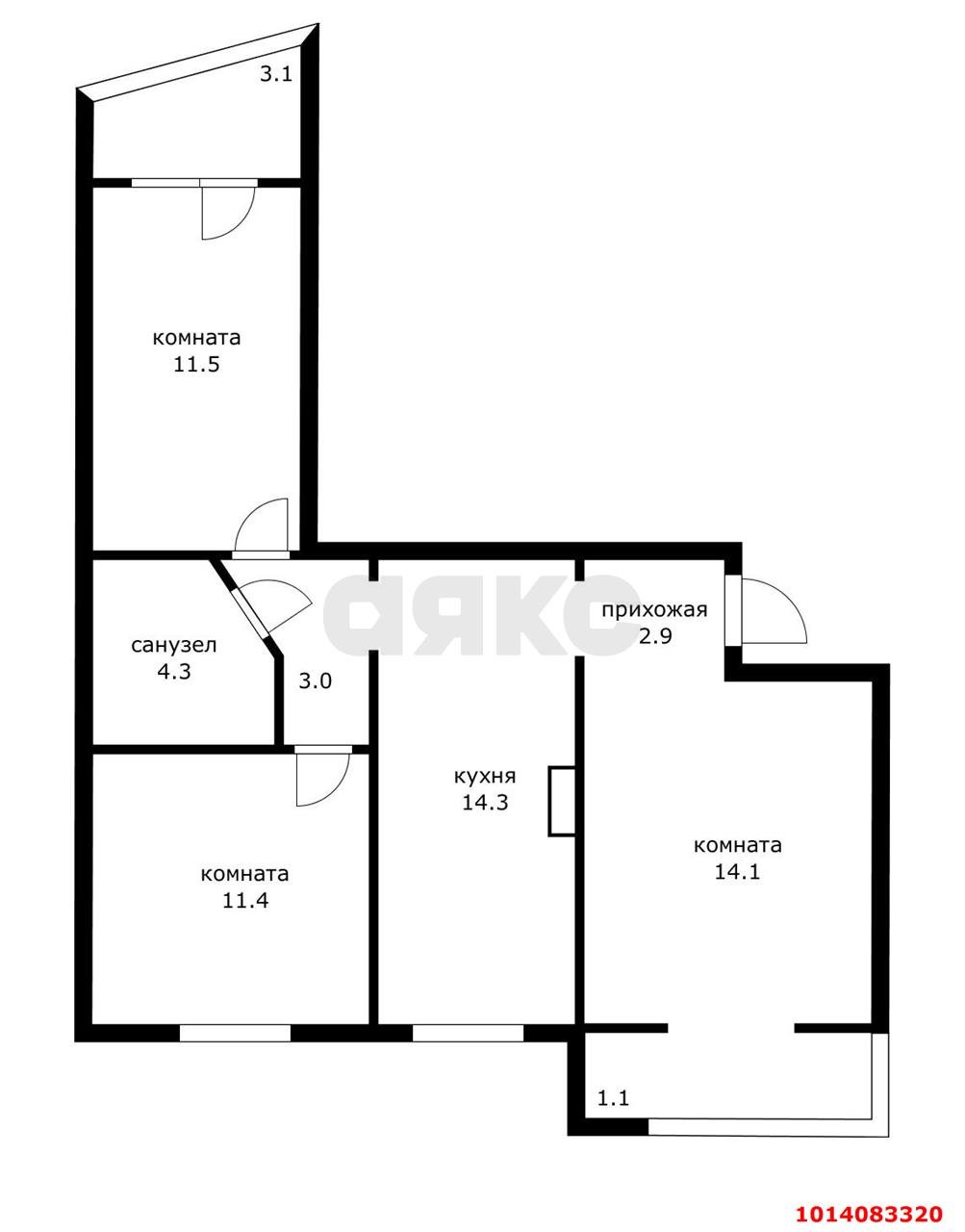 Фото №16: 3-комнатная квартира 70 м² - Краснодар, Юбилейный, ул. 70-летия Октября, 14