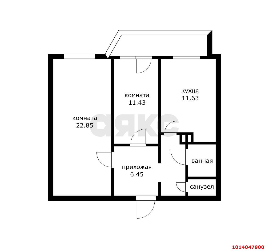 Фото №17: 2-комнатная квартира 61 м² - Краснодар, Краевая Клиническая Больница, ул. Восточно-Кругликовская, 51