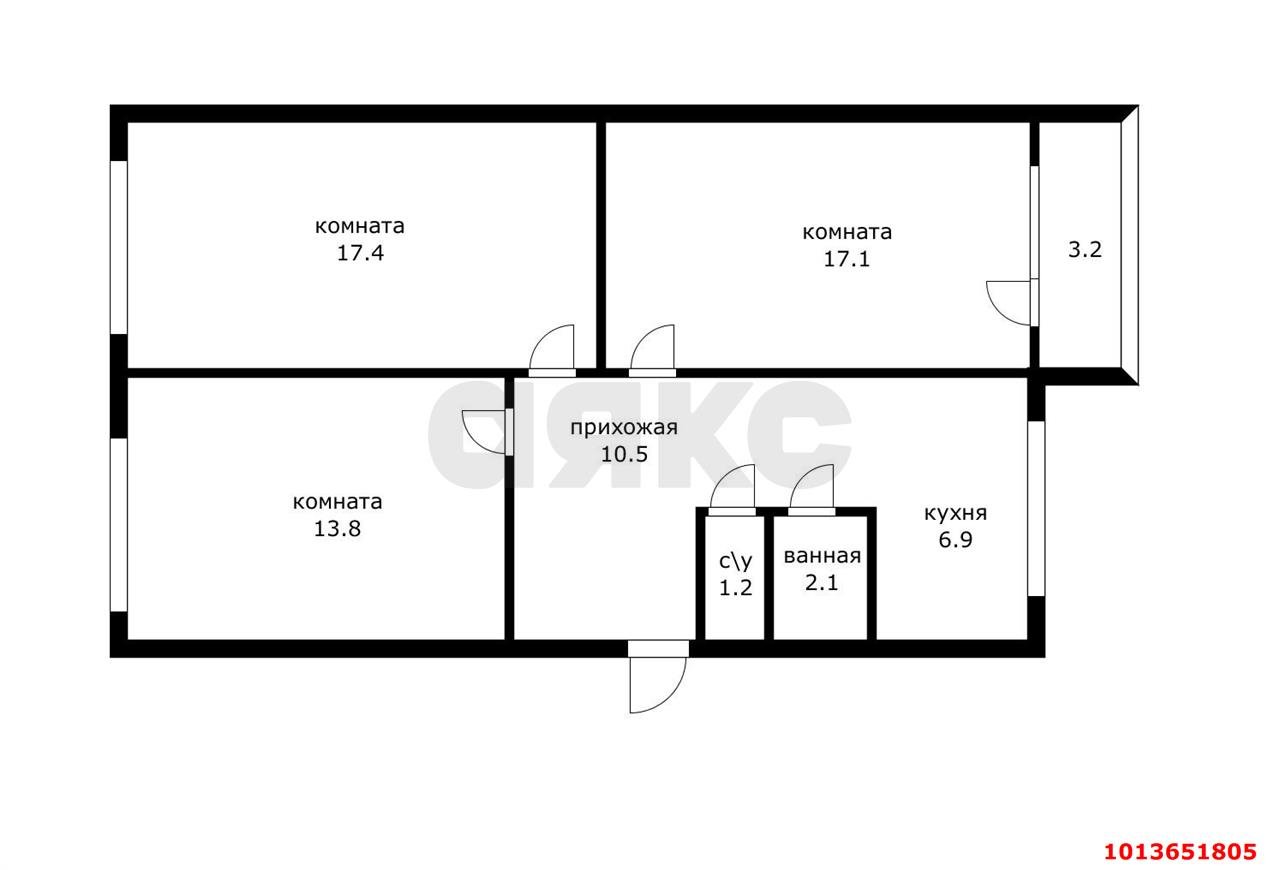 Фото №14: 3-комнатная квартира 72 м² - Краснодар, Гидростроителей, ул. Дмитрия Благоева, 20