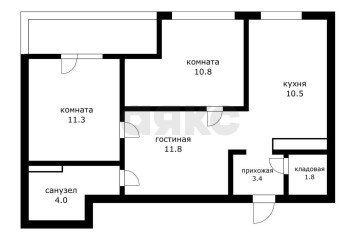 Фото №1: 2-комнатная квартира 58 м² - Краснодар, мкр. жилой комплекс Европа-Сити, ул. Византийская, 13