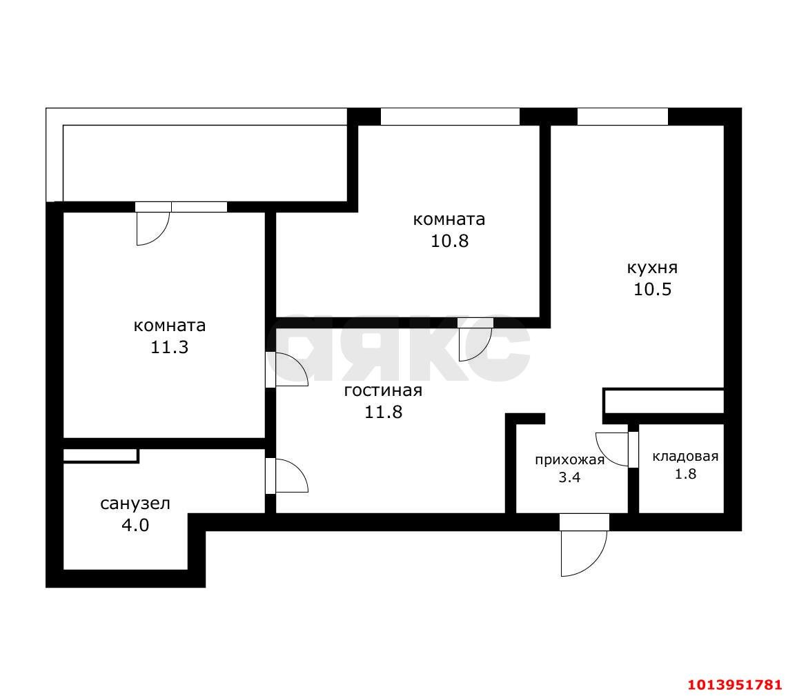 Фото №13: 2-комнатная квартира 58 м² - Краснодар, жилой комплекс Европа-Сити, ул. Византийская, 13