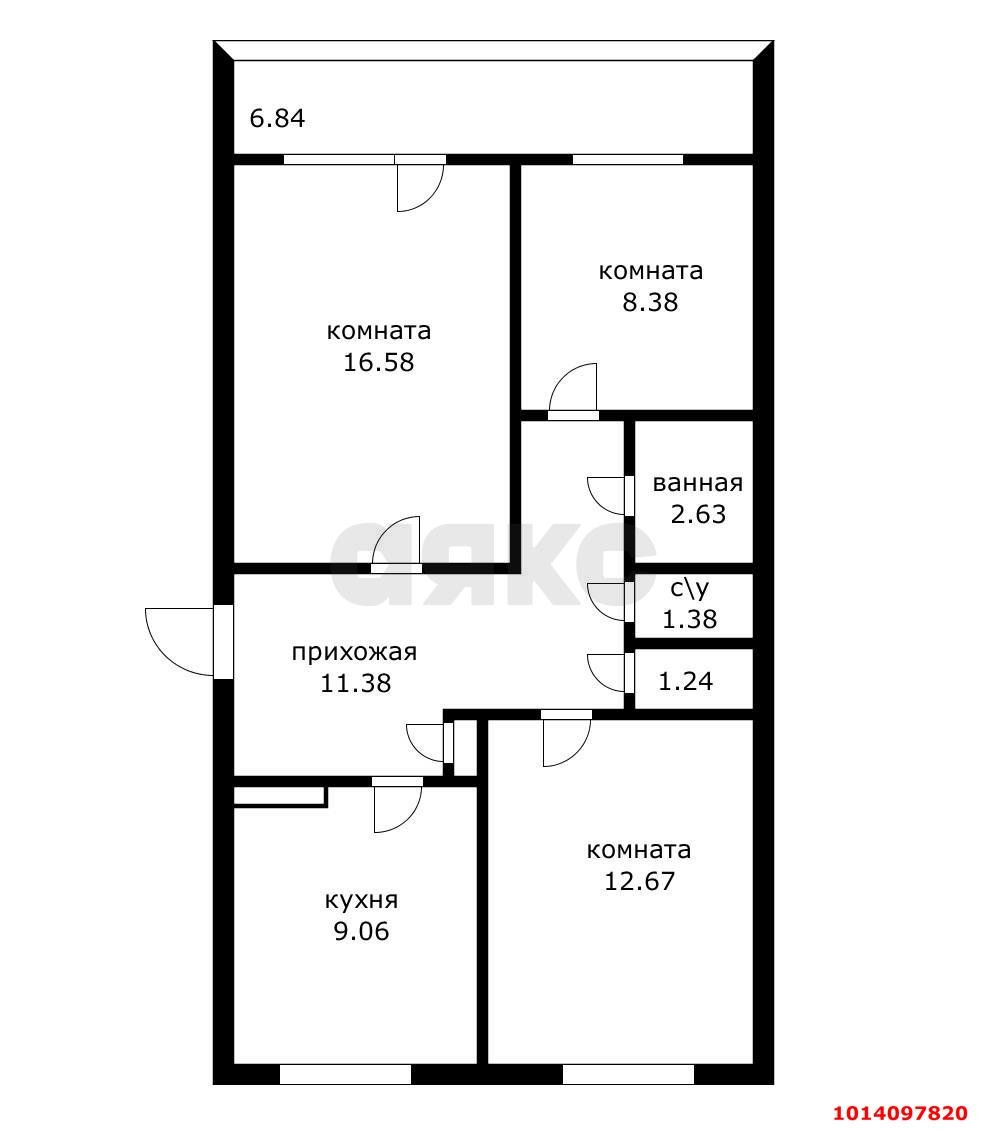 Фото №15: 3-комнатная квартира 70 м² - Тахтамукай, ул. Полевая, 55