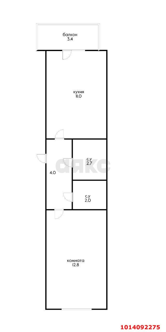 Фото №12: 1-комнатная квартира 38 м² - Новая Адыгея, ул. Бжегокайская, 31/8к1