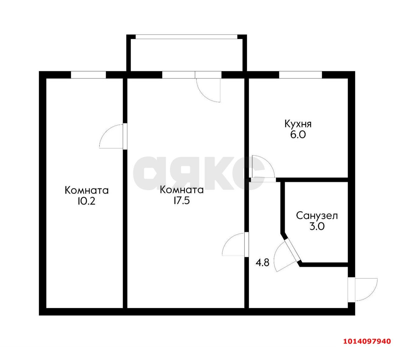 Фото №7: 2-комнатная квартира 48 м² - Краснодар, Центральный, ул. Южная, 28