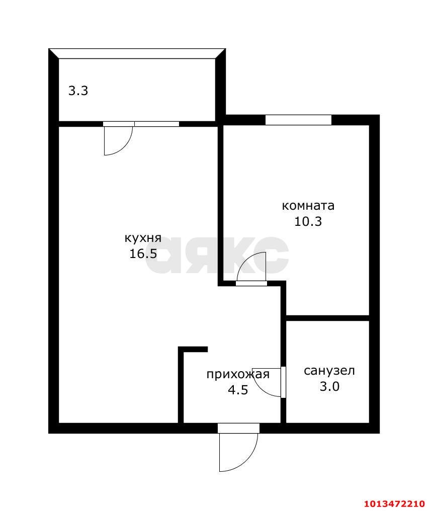 Фото №9: 1-комнатная квартира 34 м² - Яблоновский, ул. Тургеневское Шоссе, 33/5к35