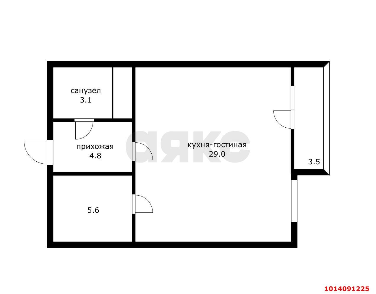 Фото №6: 1-комнатная квартира 47 м² - Краснодар, жилой комплекс Ставропольский, ул. Селезнёва, 4/13к1