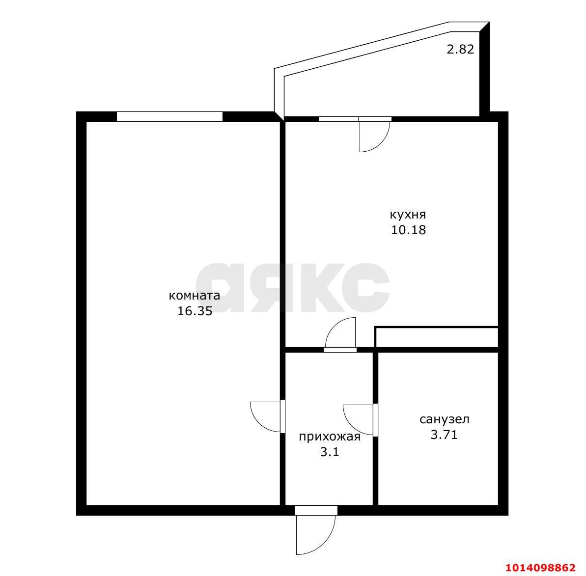 Фото №5: 1-комнатная квартира 37&nbsp;м², 2/12&nbsp;эт. - Яблоновский, мкр. жилой комплекс Дом на Луговой, ул. Луговая, 7/6