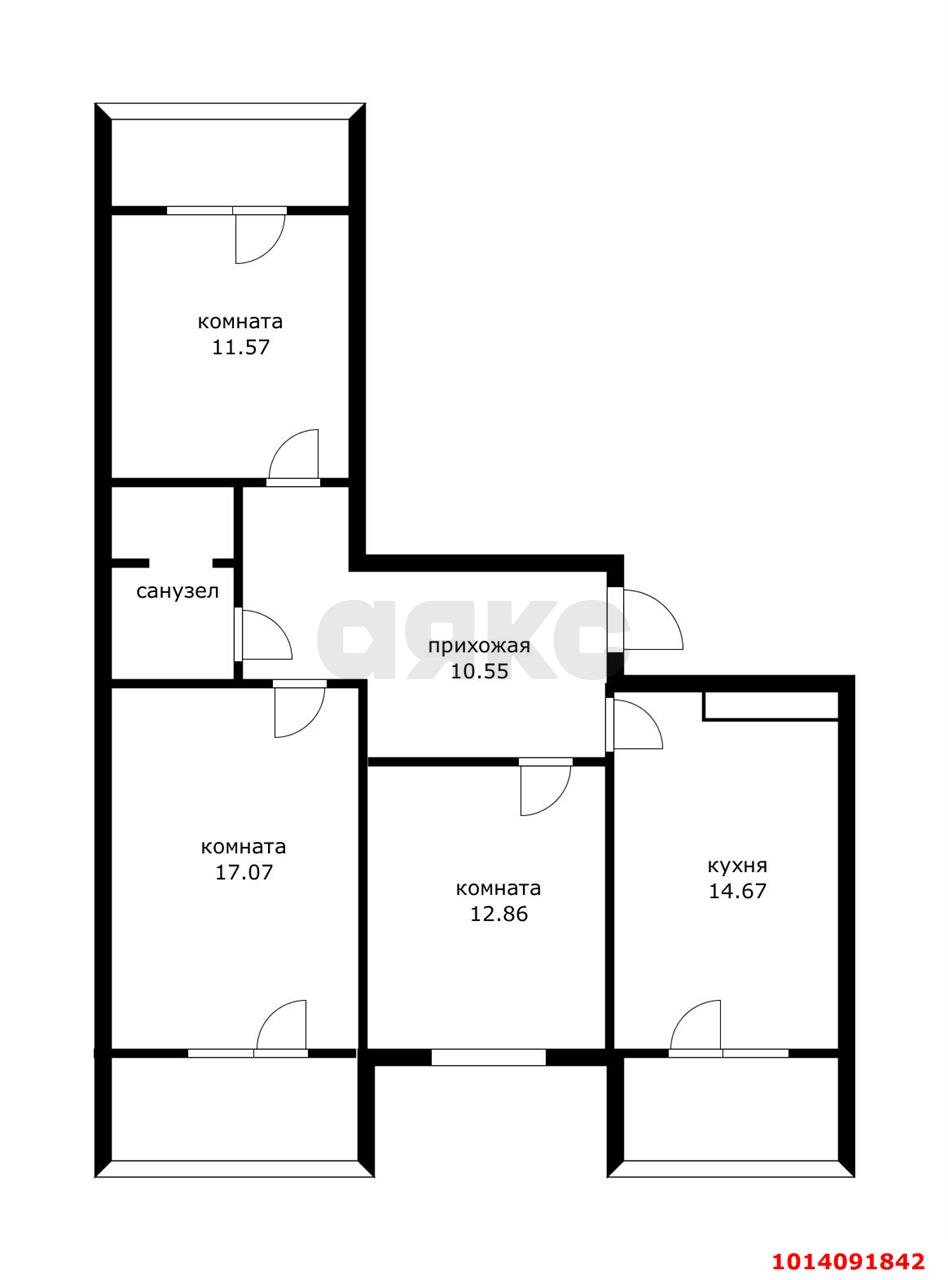 Фото №11: 3-комнатная квартира 75 м² - Краснодар, Юбилейный, ул. Рождественская набережная, 13