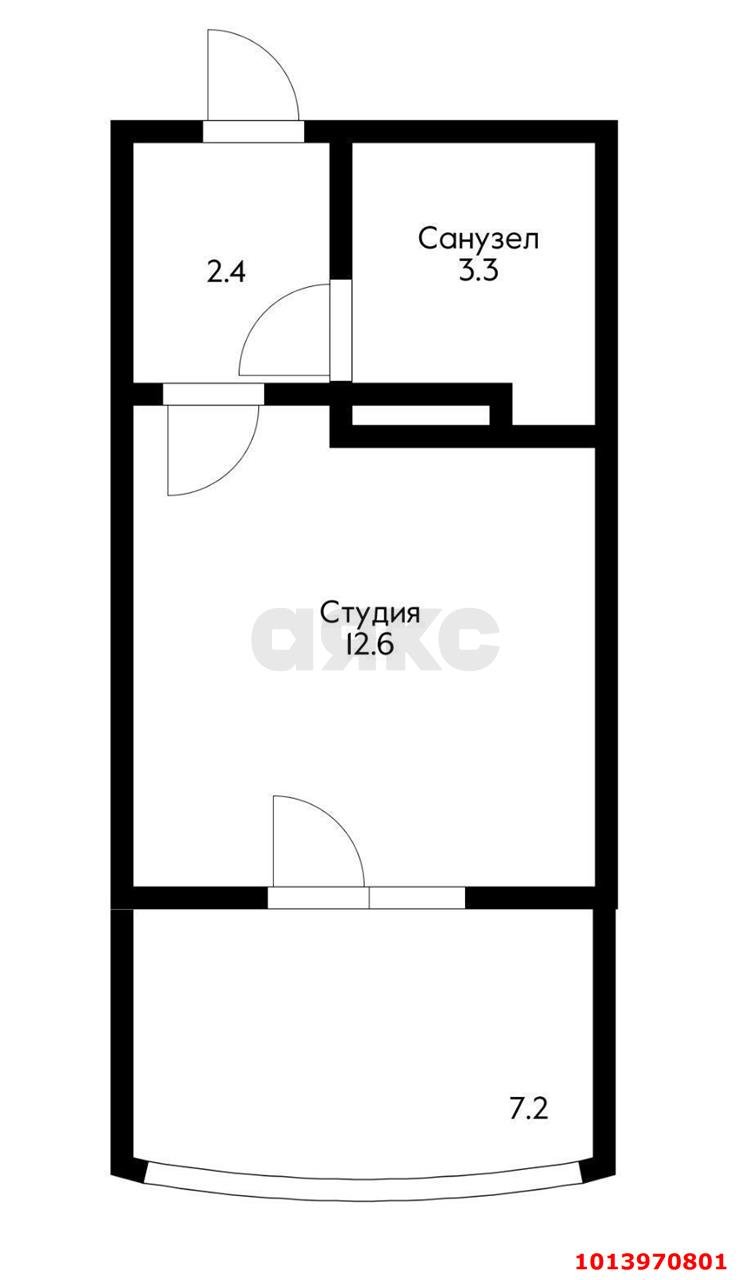 Фото №17: Студия 27 м² - Краснодар, жилой комплекс Самолёт-4, ул. Константина Гондаря, 103к1