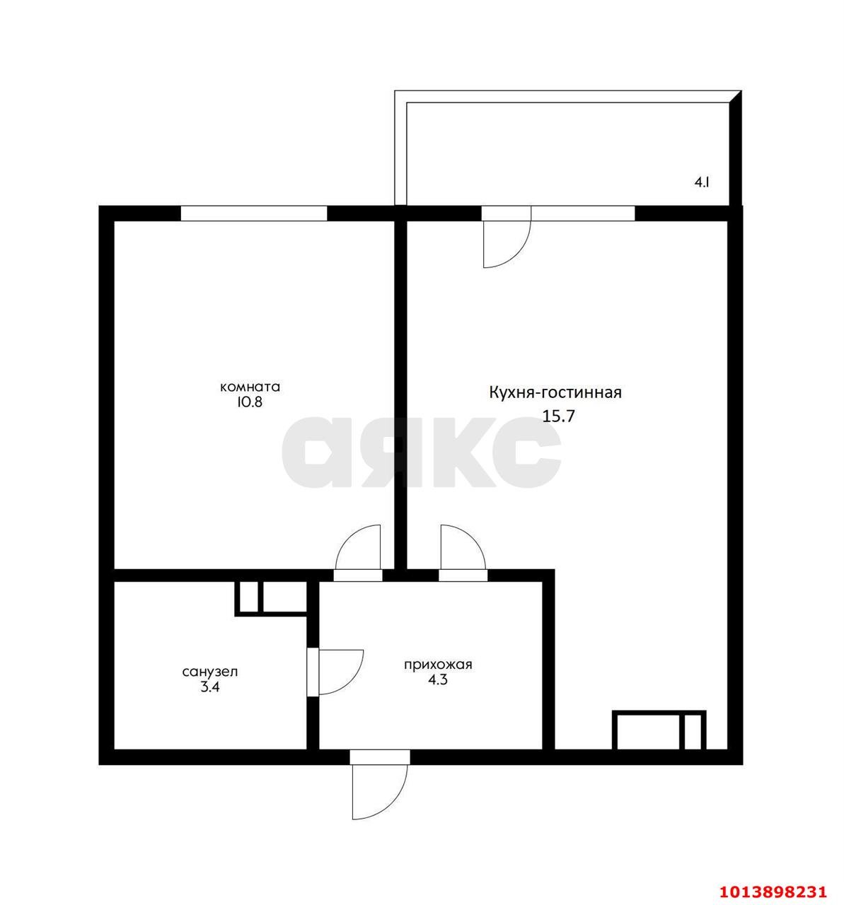 Фото №16: 1-комнатная квартира 38 м² - Краснодар, жилой комплекс Ракурс, ул. имени Героя Ростовского, 8к7