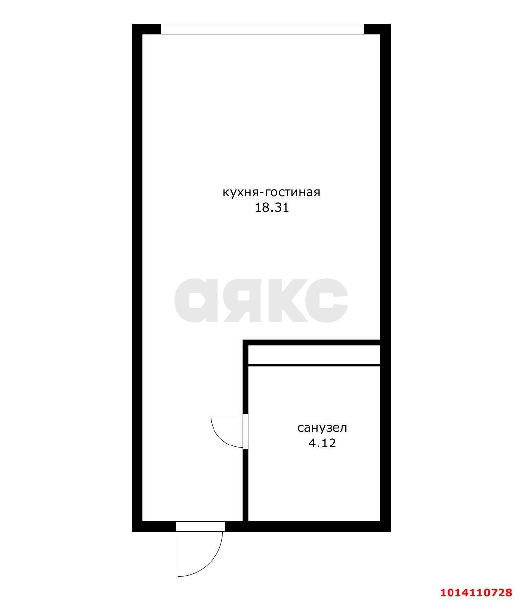 Фото №14: Студия 22 м² - Краснодар, Черёмушки, ул. Обрывная, 132/1к1