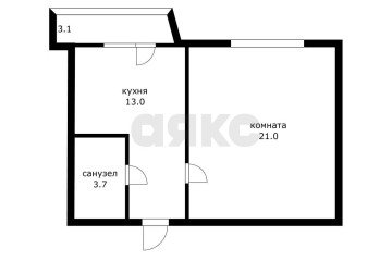 Фото №4: 1-комнатная квартира 37 м² - Российский, мкр. Прикубанский внутригородской округ, пр-д Тверской, 5