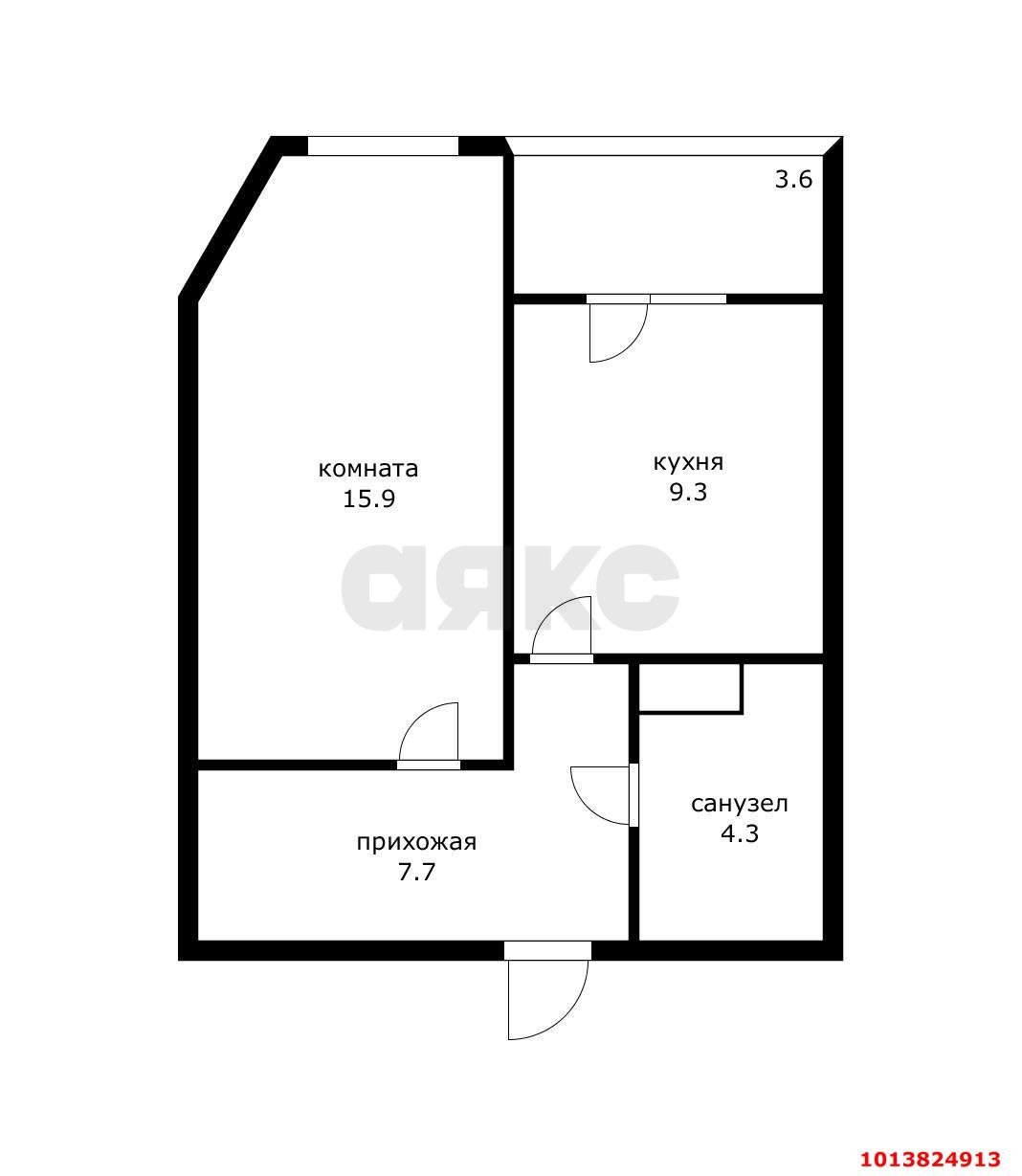 Фото №7: 1-комнатная квартира 40 м² - Краснодар, Россинского, ул. Командорская, 8