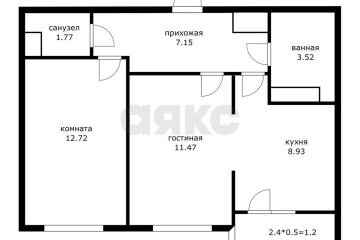 Фото №2: 2-комнатная квартира 46 м² - Краснодар, мкр. имени Петра Метальникова, ул. Петра Метальникова, 36