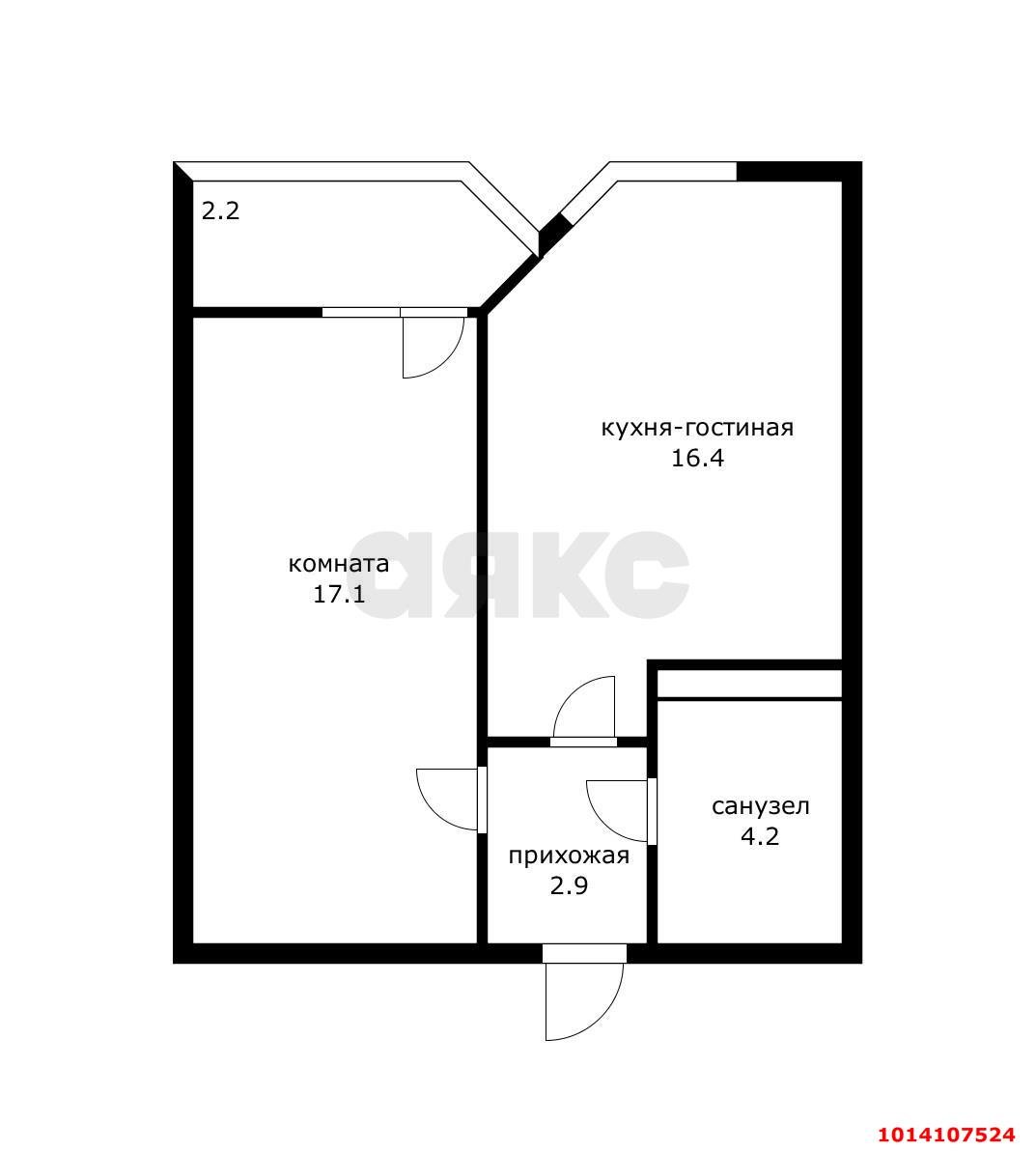 Фото №6: 1-комнатная квартира 41 м² - Краснодар, жилой комплекс Сказка Град, ул. имени В.Н. Мачуги, 166А