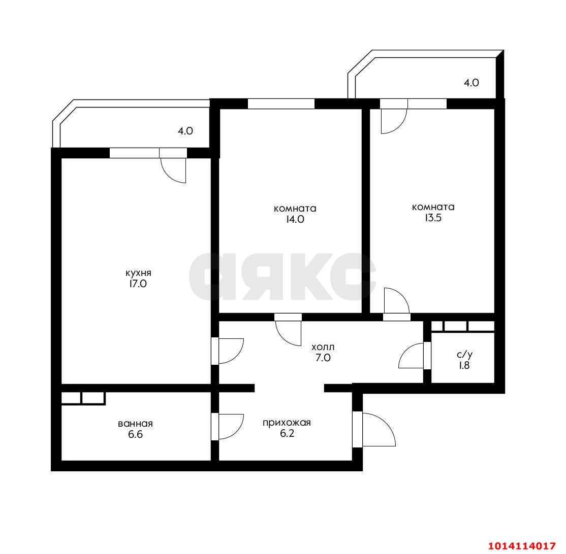 Фото №15: 2-комнатная квартира 72 м² - Краснодар, Завод Измерительных Приборов, ул. Зиповская, 46