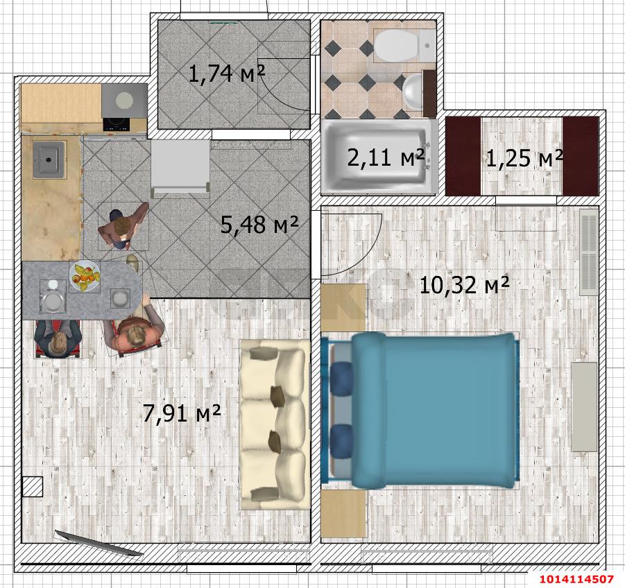 Фото №3: 1-комнатная квартира 31 м² - Краснодар, Горхутор, ул. Агрономическая, 2/5лит2