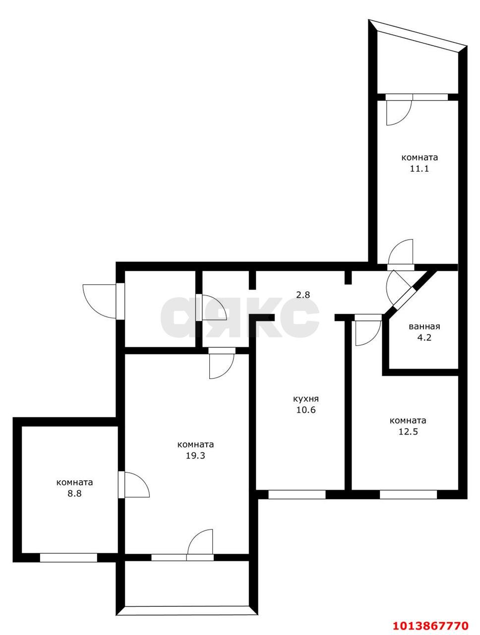 Фото №13: 4-комнатная квартира 76 м² - Краснодар, Краевая Клиническая Больница, ул. 1 Мая, 228