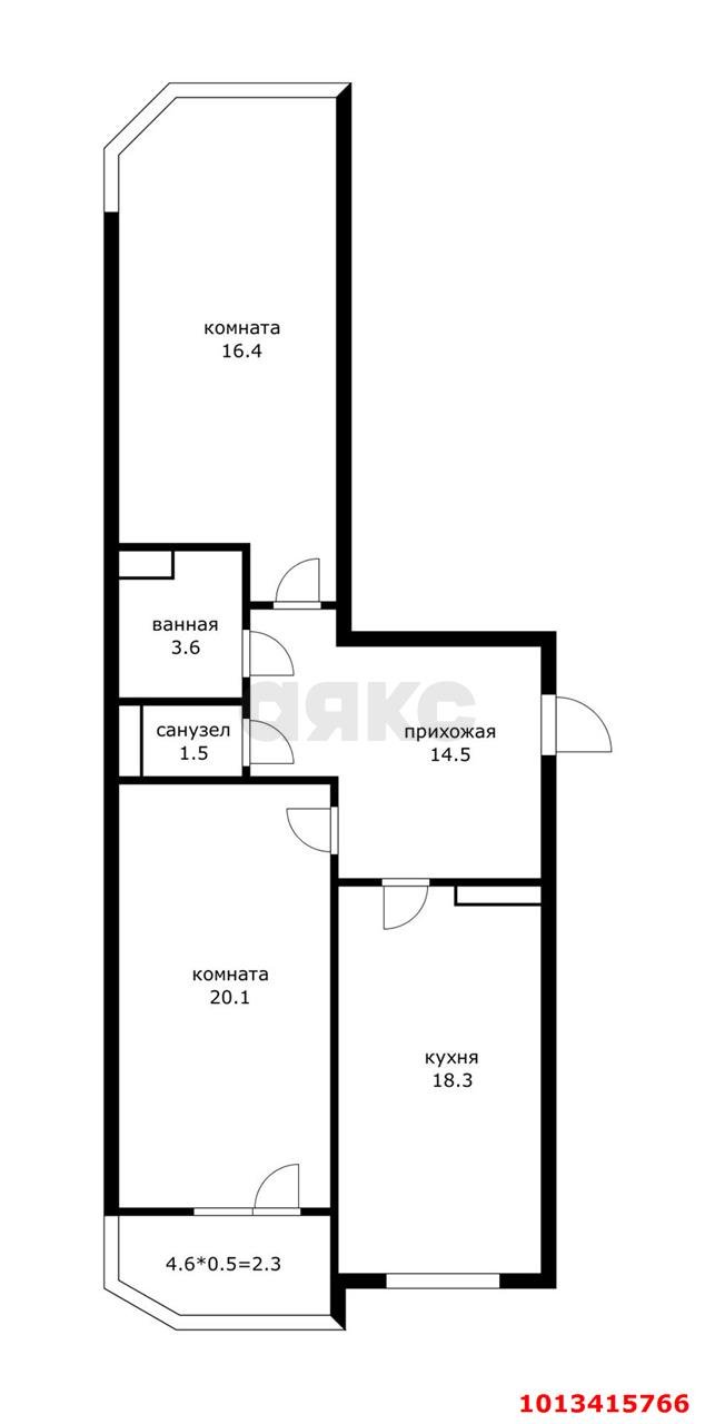 Фото №17: 2-комнатная квартира 88 м² - Краснодар, Завод Измерительных Приборов, ул. Московская, 61