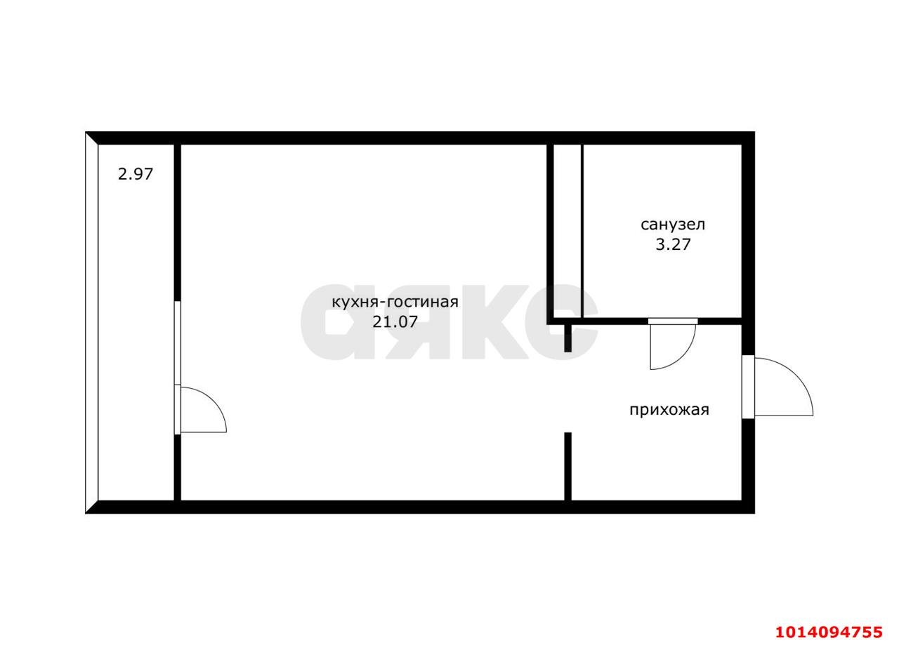 Фото №8: Студия 25 м² - Краснодар, жилой комплекс Дыхание, ул. Лётчика Позднякова, 2к13