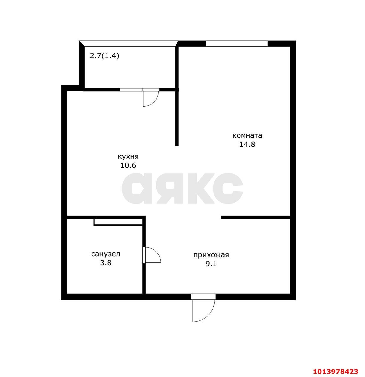 Фото №14: 1-комнатная квартира 39 м² - Краснодар, жилой комплекс Новелла, ул. Питерская, 40