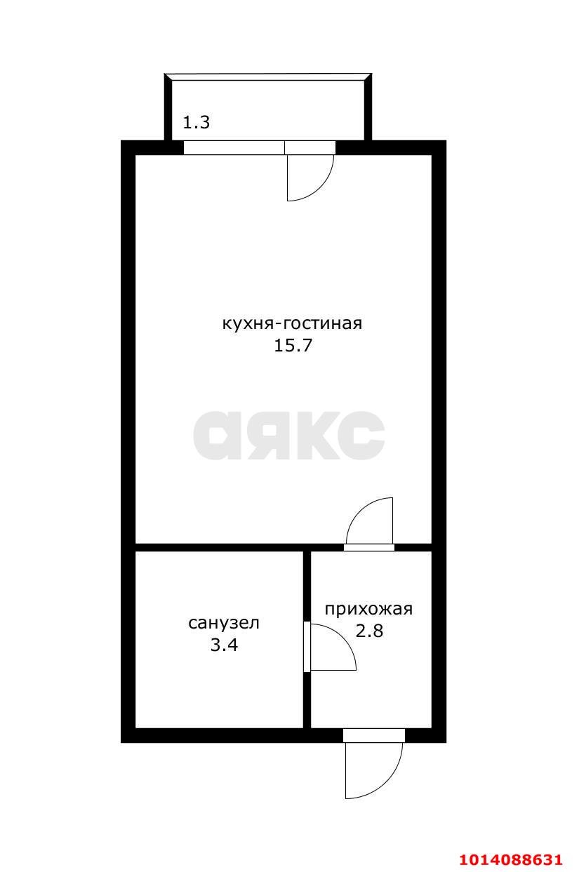 Фото №8: Студия 23 м² - Знаменский, жилой комплекс Знаменский, ул. Первомайская, 4Ак6