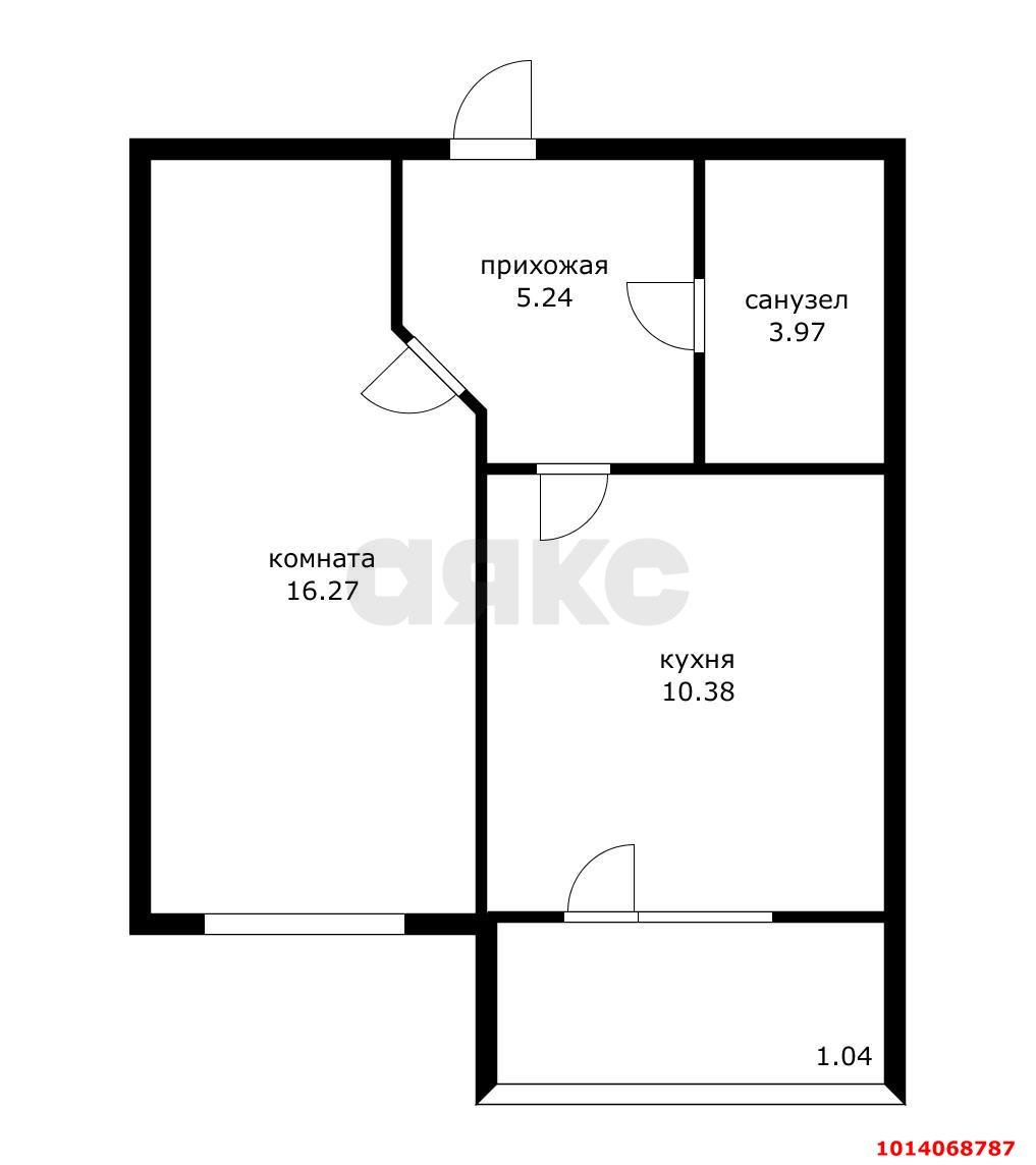 Фото №10: 1-комнатная квартира 35 м² - Новая Адыгея, жилой комплекс Виноградъ, ул. Бжегокайская, 19к1