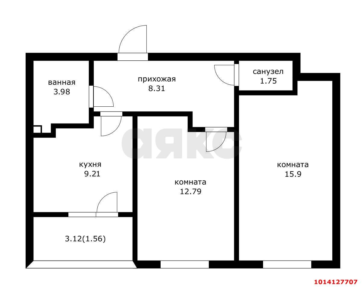 Фото №7: 2-комнатная квартира 54 м² - Краснодар, жилой комплекс Архитектор, ул. Наставников, 9