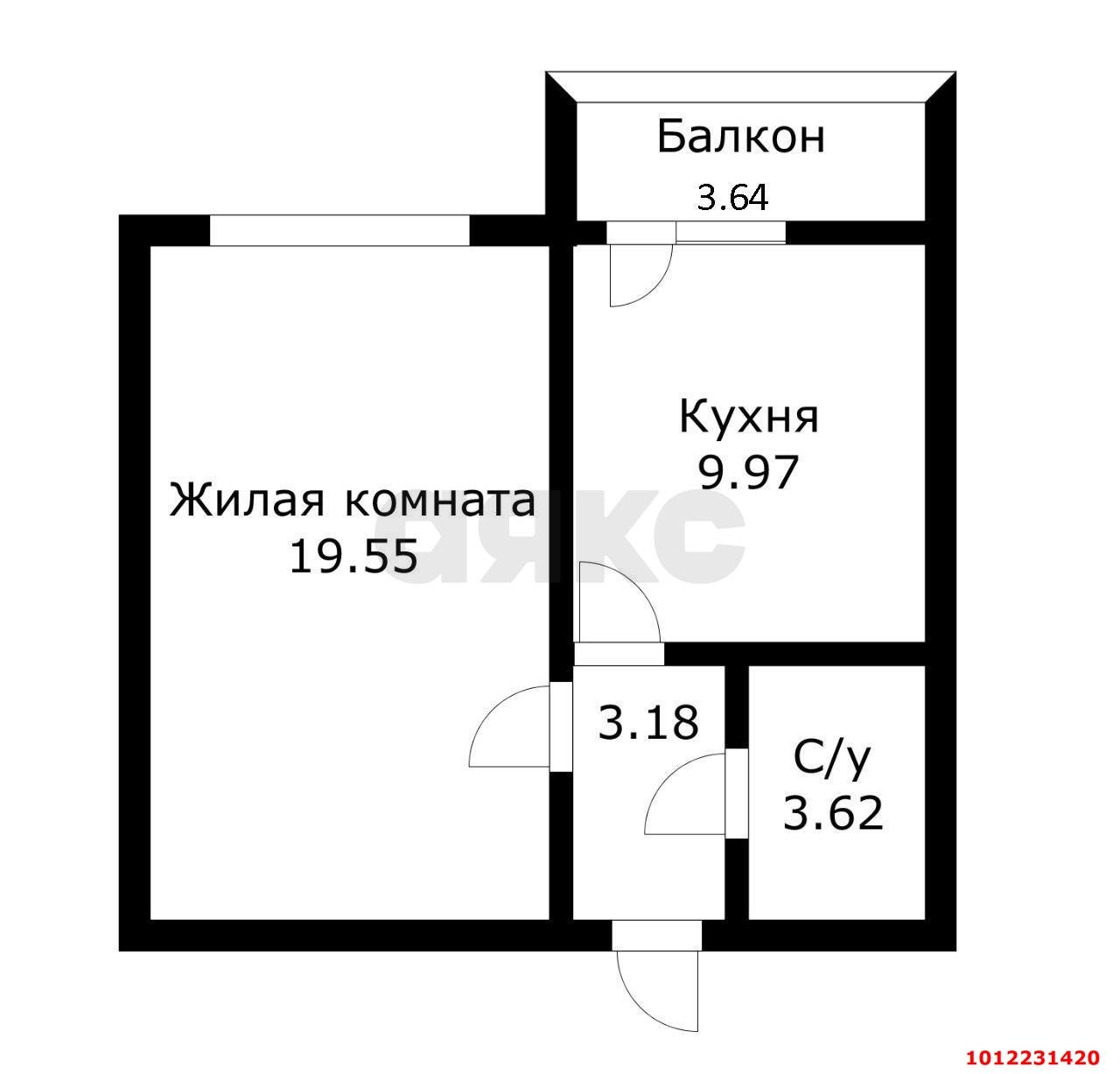 Фото №13: 1-комнатная квартира 38 м² - Краснодар, Молодёжный, ул. 3-я Целиноградская, 1