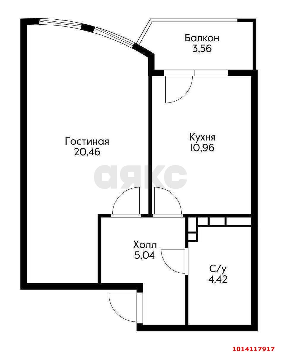 Фото №14: 1-комнатная квартира 44 м² - Краснодар, жилой комплекс Кино, ул. Уральская, 100