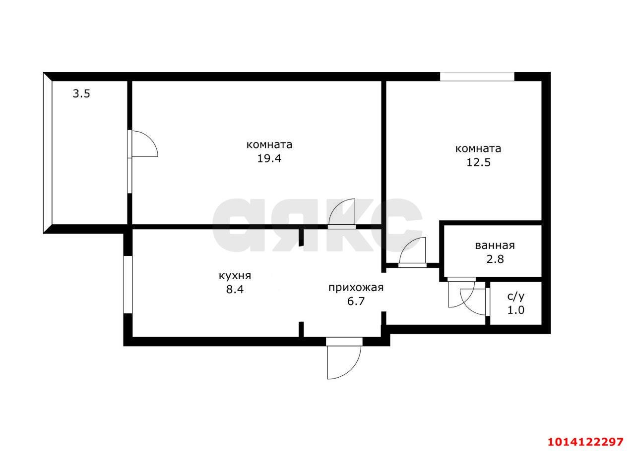 Фото №14: 2-комнатная квартира 52 м² - Краснодар, Микрохирургии глаза, ул. Академика Лукьяненко, 95/3