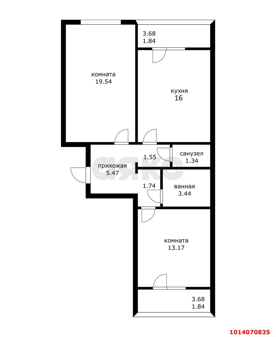 Фото №4: 2-комнатная квартира 68 м² - Краснодар, Почтовый, ул. имени Валерия Гассия, 19