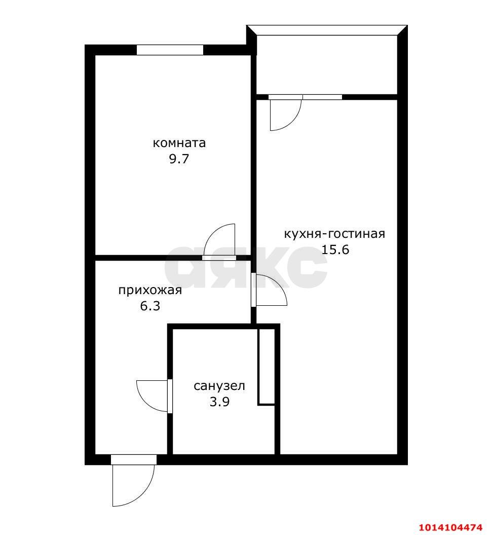 Фото №5: 1-комнатная квартира 35 м² - Краснодар, жилой комплекс Дыхание, ул. Лётчика Позднякова, 2