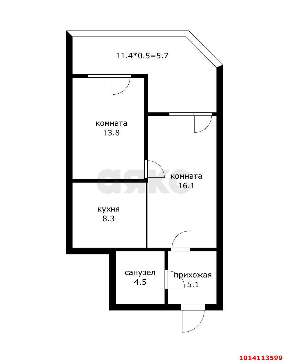 Фото №16: 2-комнатная квартира 59 м² - Краснодар, Любимово, 5/1