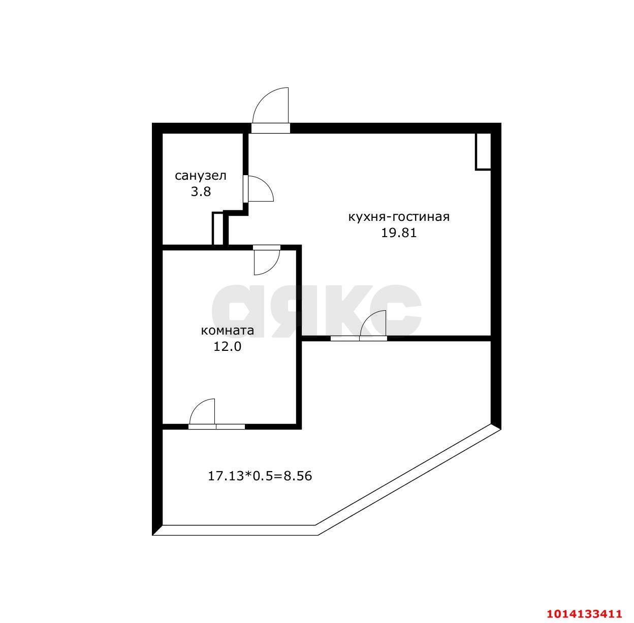 Фото №14: 1-комнатная квартира 53 м² - Краснодар, Любимово, 2