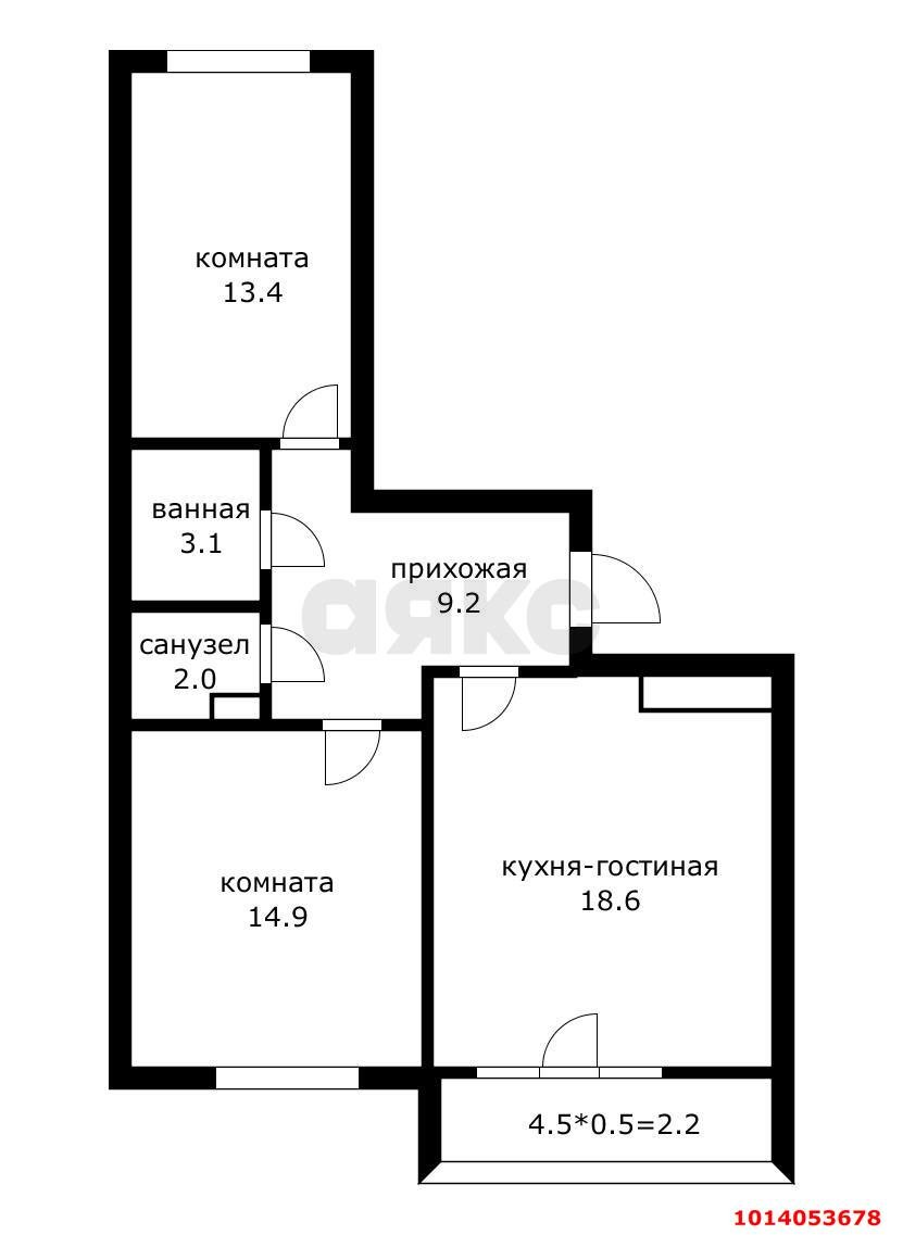 Фото №10: 2-комнатная квартира 65 м² - Краснодар, 1-й квартал, ул. Домбайская, 57