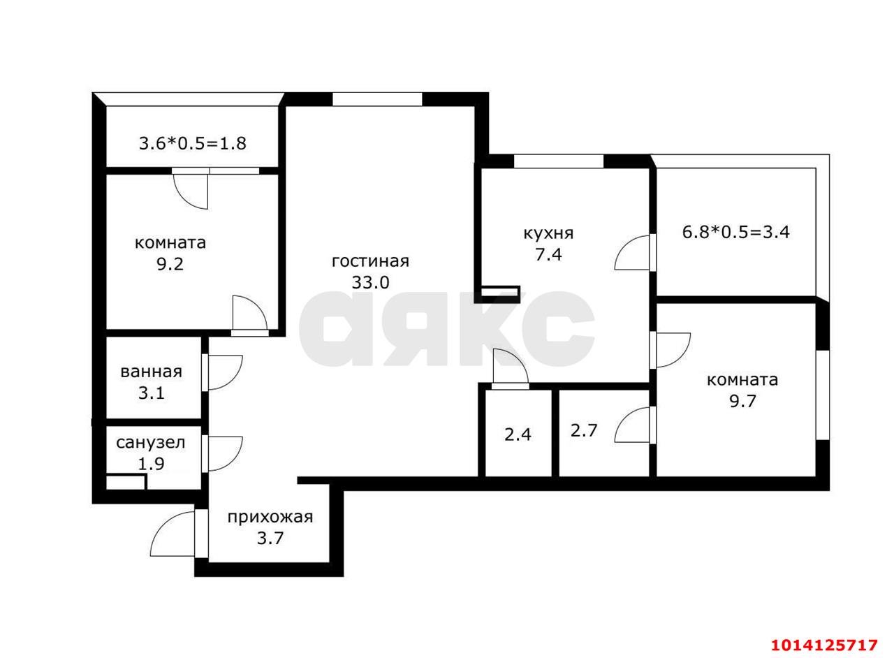 Фото №9: 3-комнатная квартира 82 м² - Краснодар, жилой комплекс Символ, ул. Командорская, 9/2