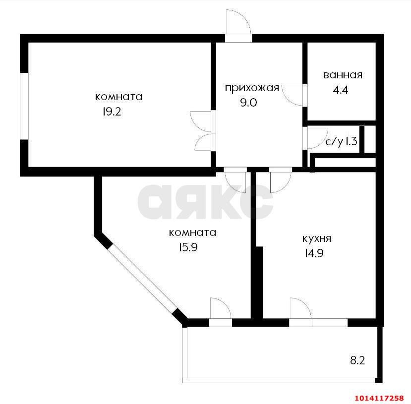 Фото №2: 2-комнатная квартира 73 м² - Краснодар, Центральный, ул. Береговая, 2к2