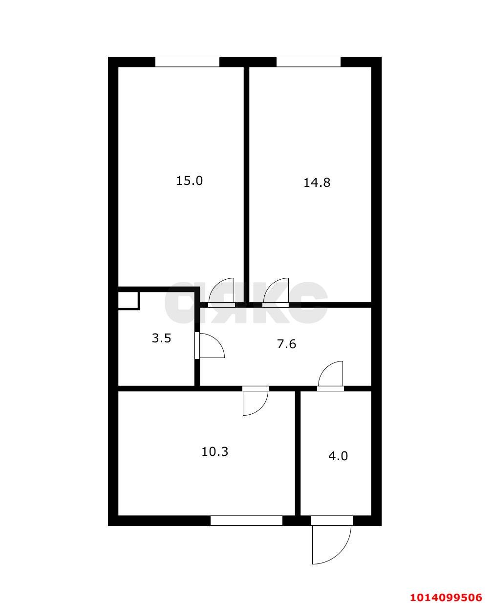 Фото №12: 2-комнатная квартира 56 м² - Краснодар, Юбилейный, пр-кт Чекистов, 26/4